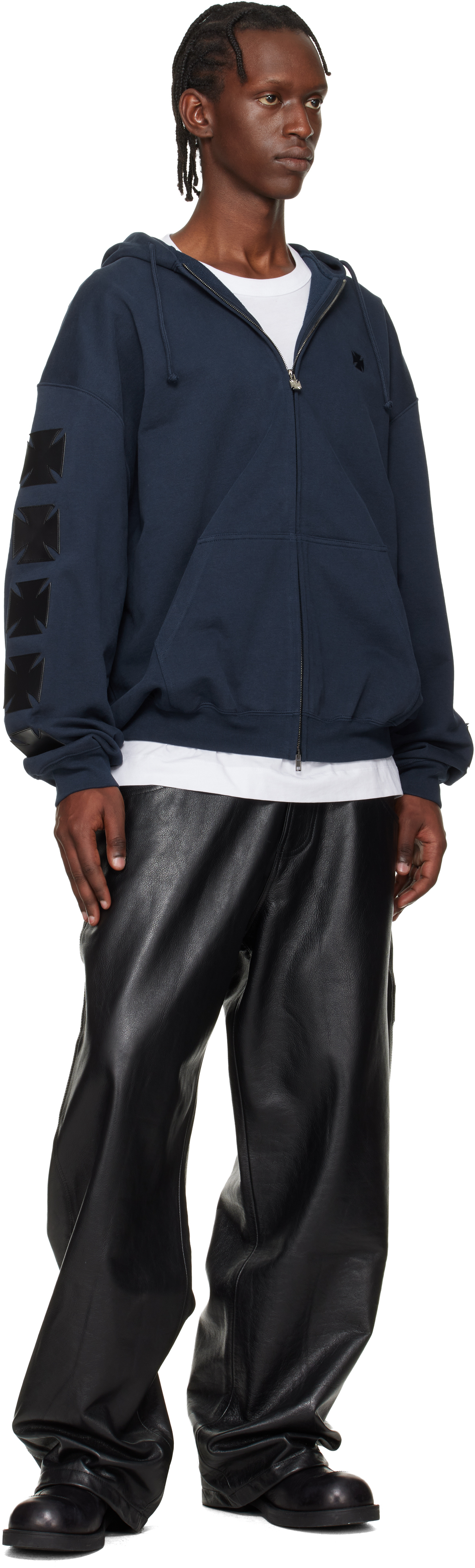 Black Hip-Hop Leather Pants