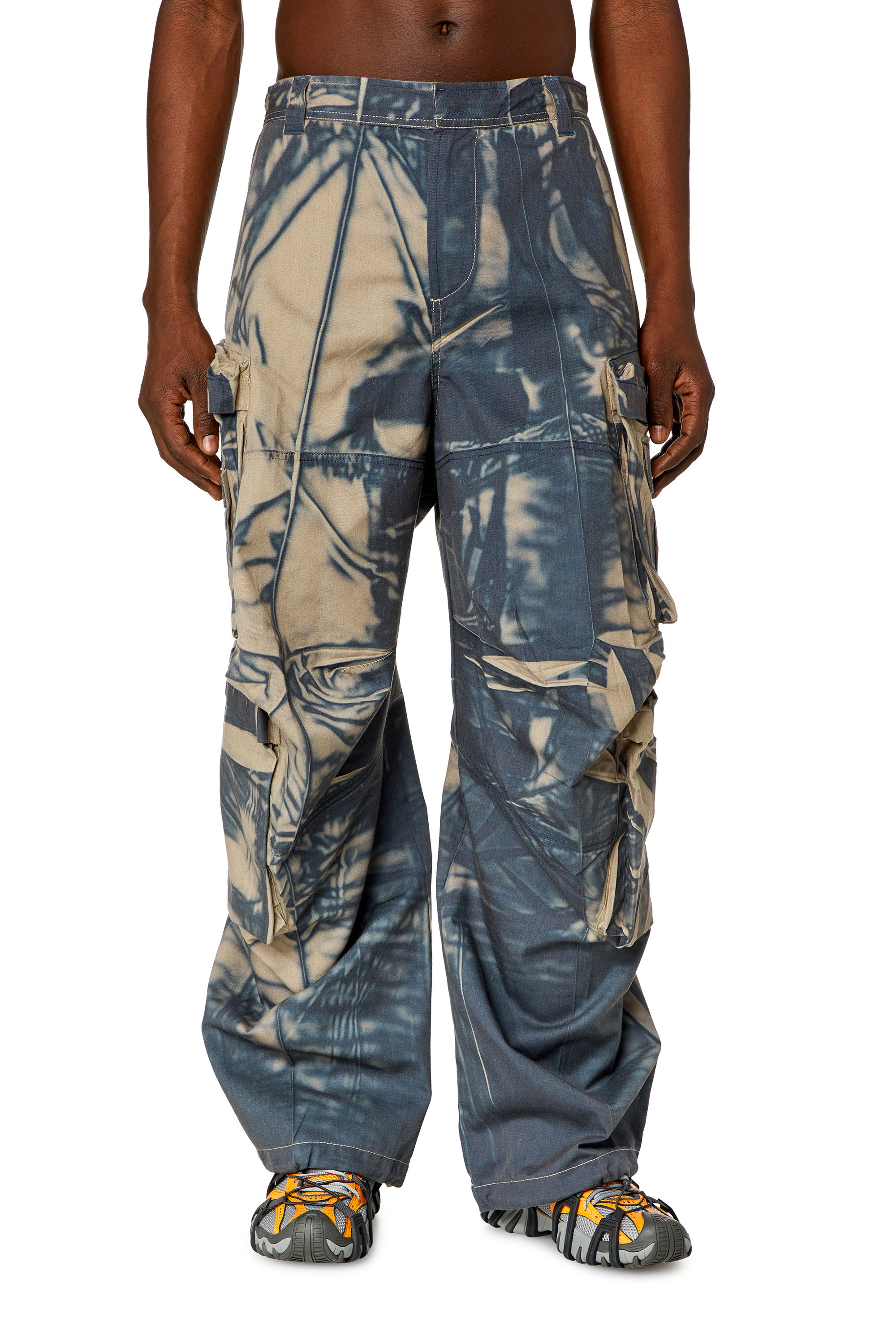 Cargo Pants With Irregular Two-tone Effect