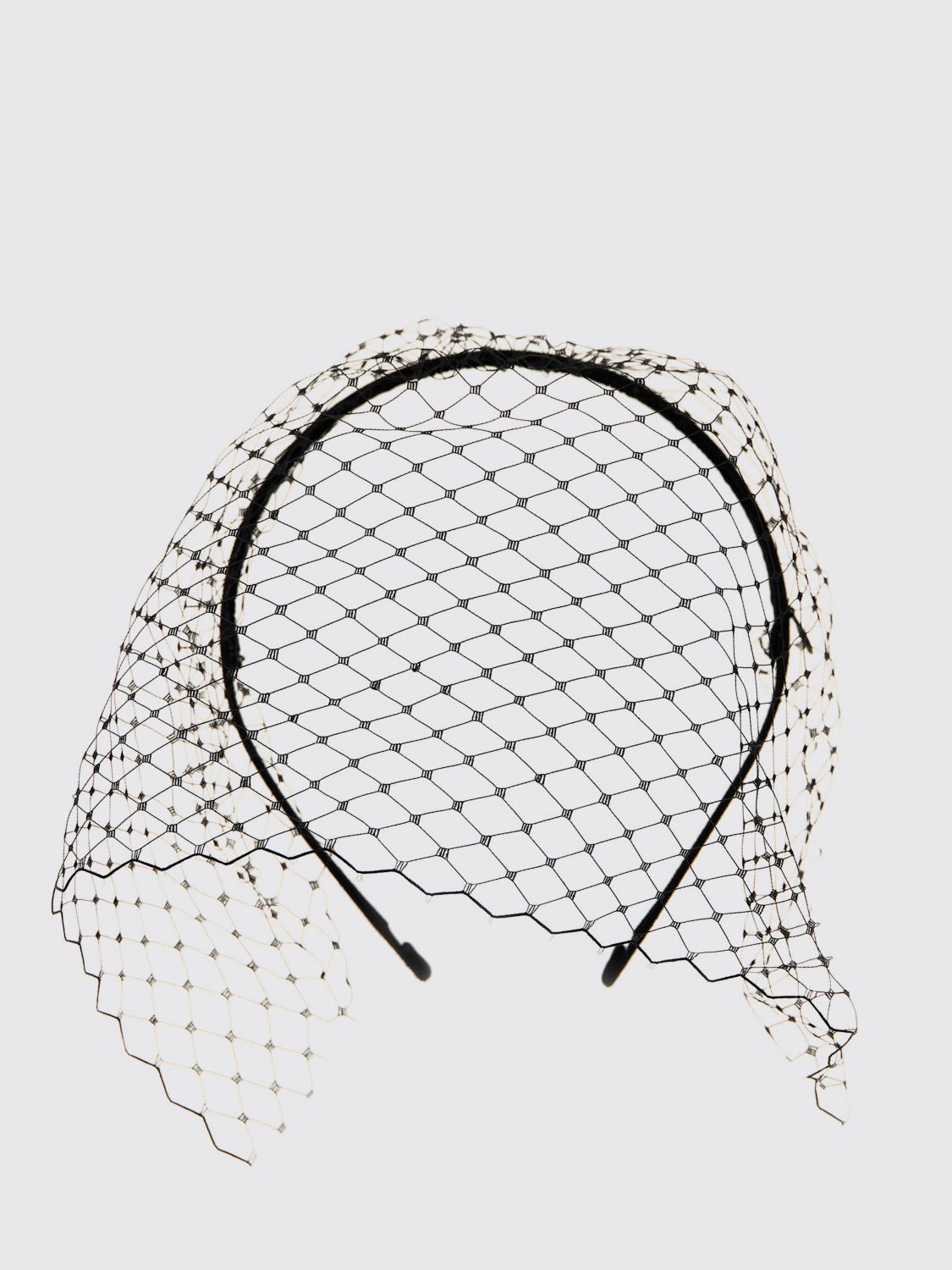 Veil-detail hair band - Black
