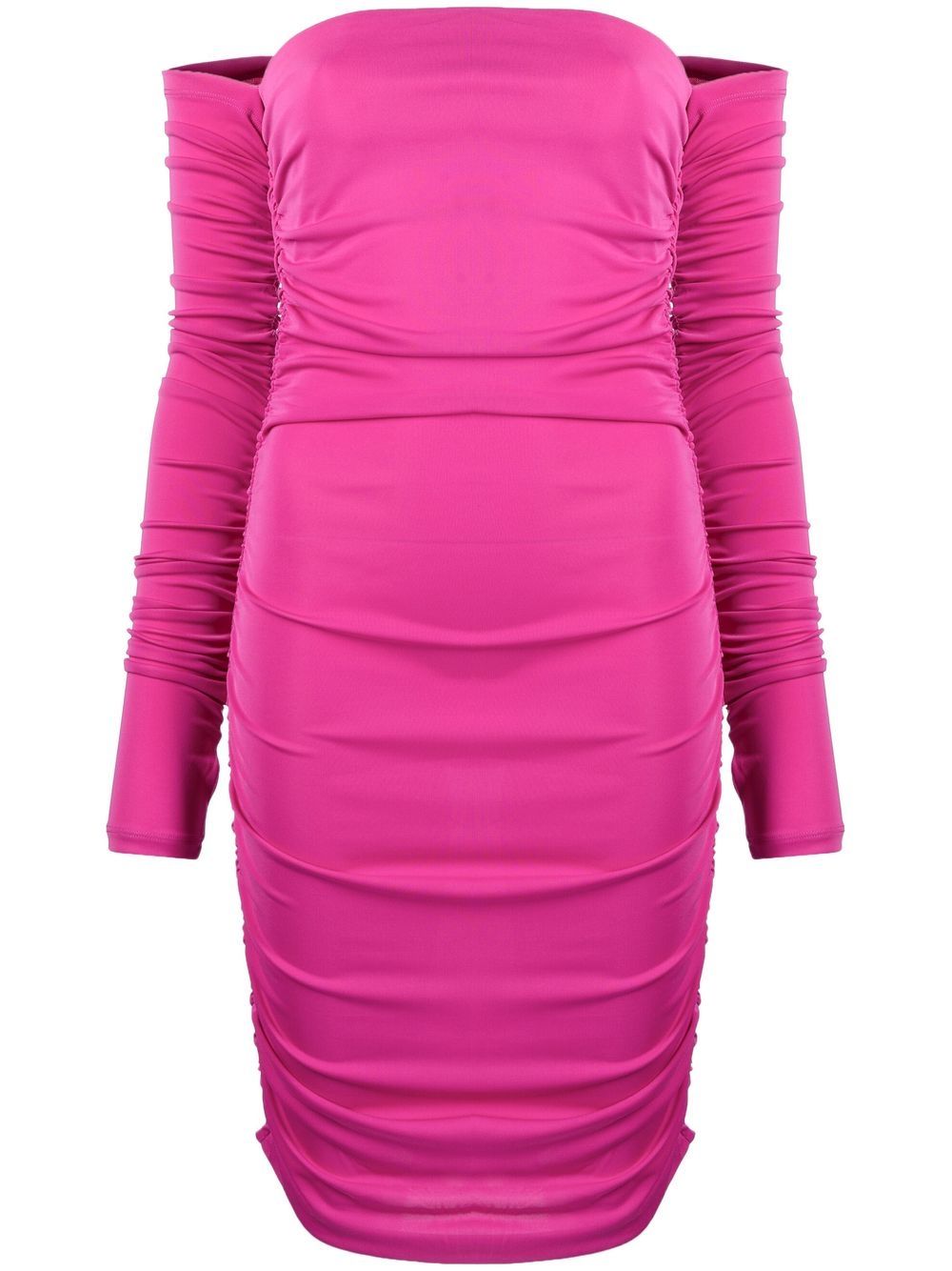Ruched off-shoulder dress - Pink