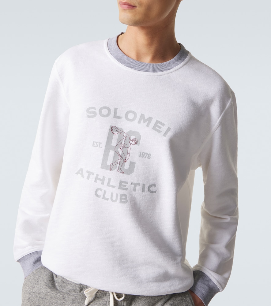 Printed cotton and linen sweatshirt