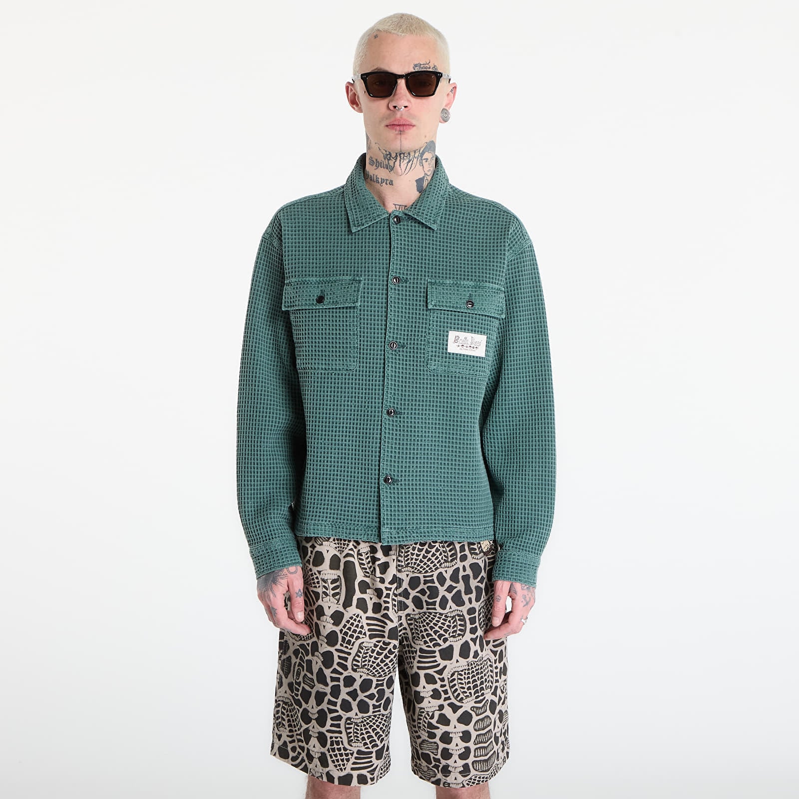 Shirt Brain Dead Waffle Button Front Shirt Pin