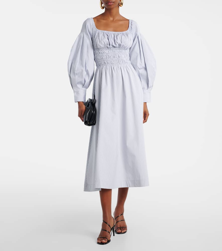 Josie striped cotton midi dress
