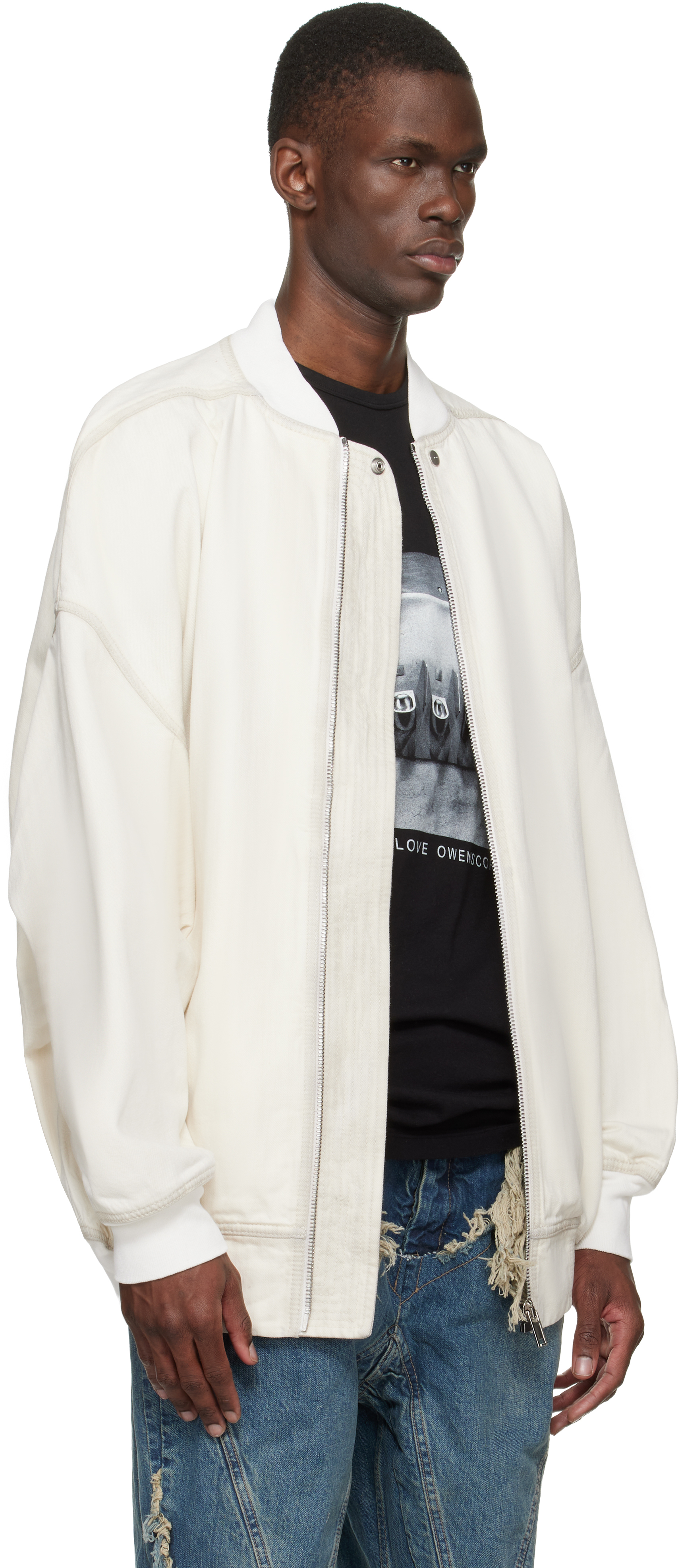 Off-White Temple Jumbo Denim Flight Jacket