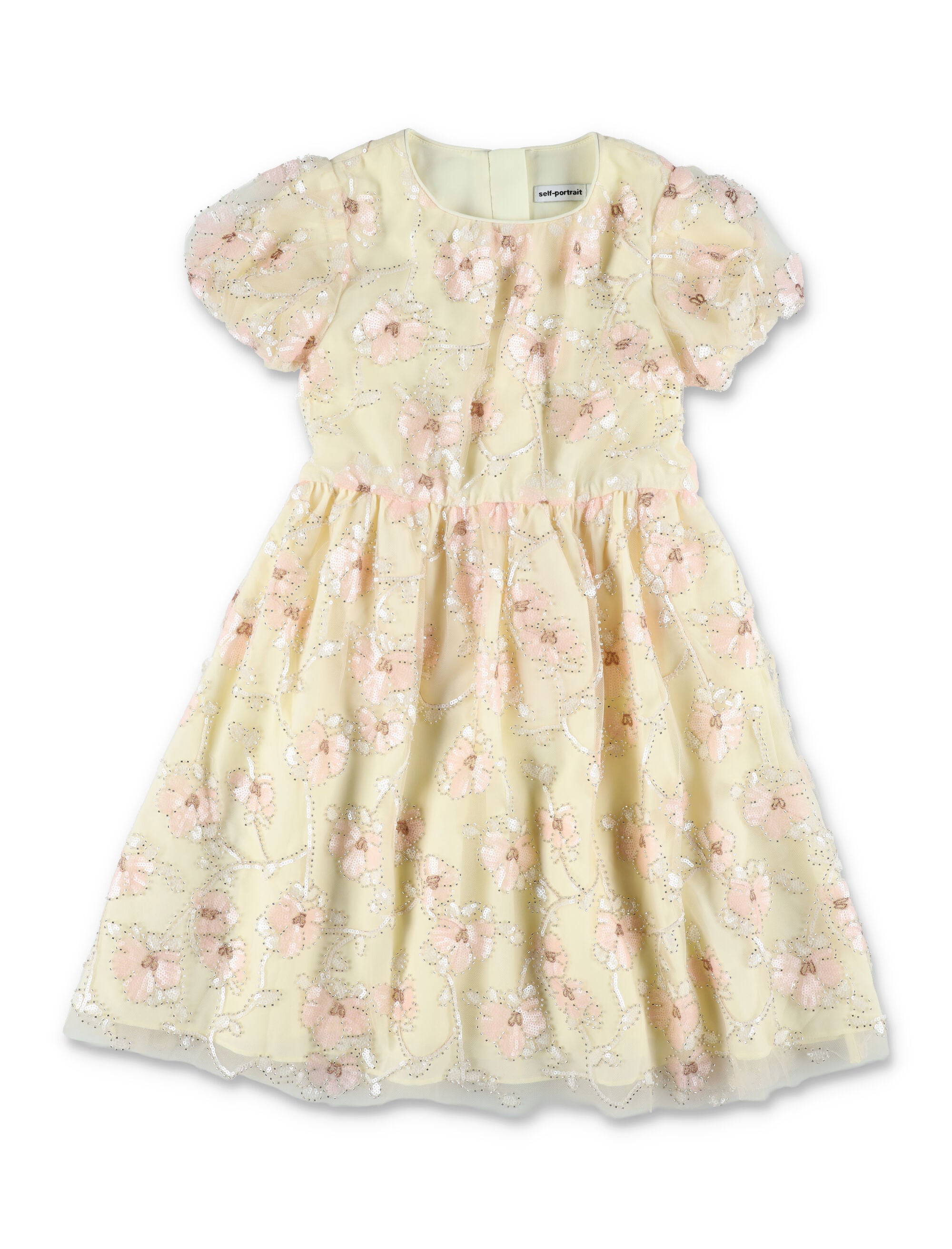 Mini Tulle Dress with Floral Embroidery for Girls