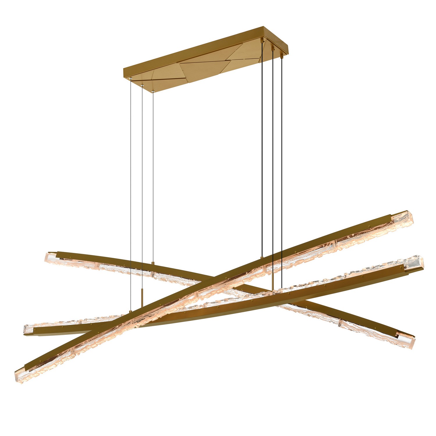 Brass LED Chandelier from the Saber Collection