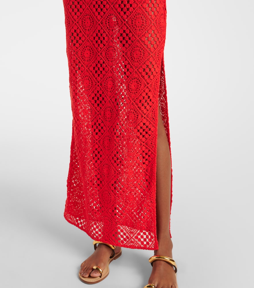 Rayure crochet cotton maxi dress