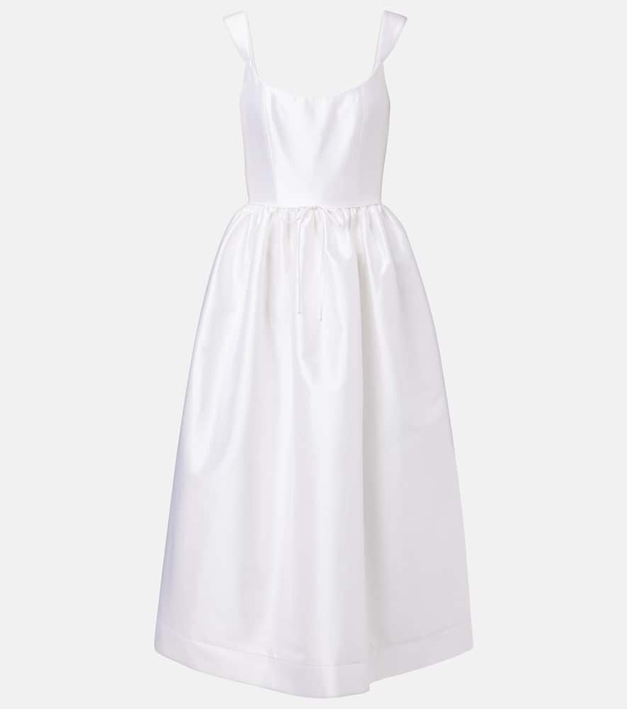Apple cotton and silk midi dress
