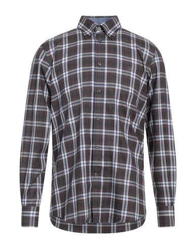 Harmont & Blaine Man Shirt Dark brown Size L Cotton