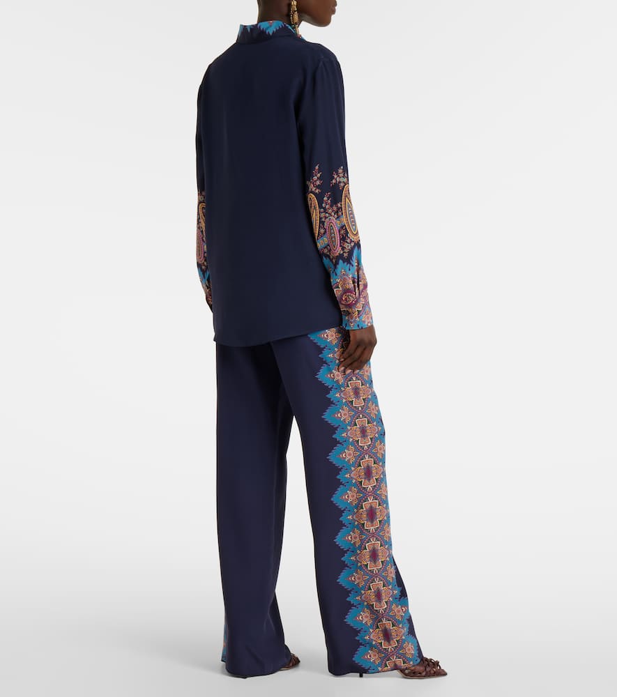 Printed silk crêpe de chine shirt
