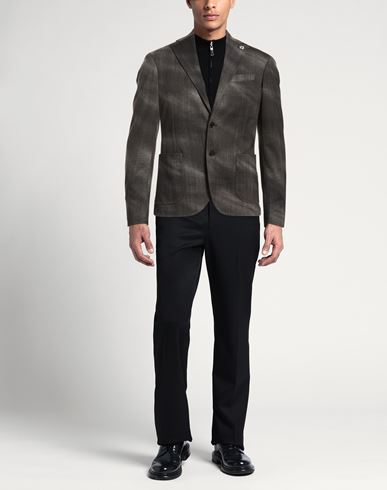 Man Blazer Grey Size 38 Polyester, Elastane