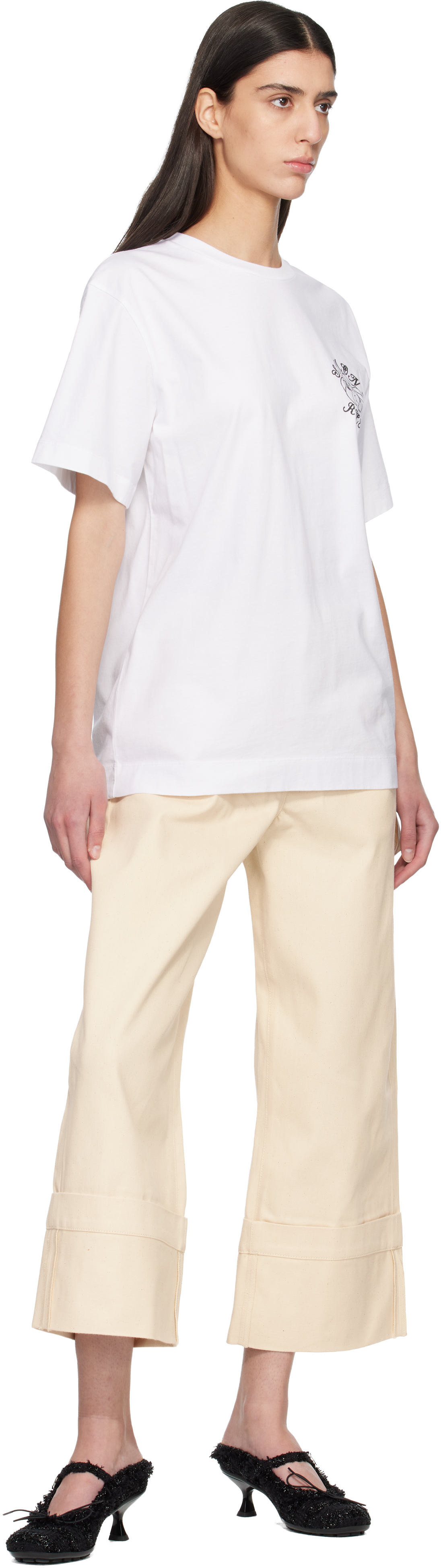Off-White Straight Leg Bow Loop Jeans