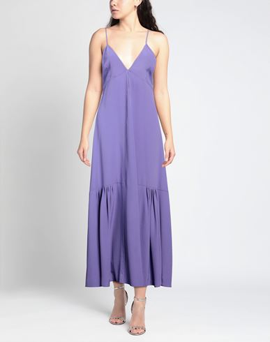 Woman Maxi dress Purple Size 6 Acetate, Silk