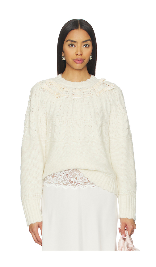 LoveShackFancy Sloanna Pullover Sweater in Ivory. XS. Also in L, M, S