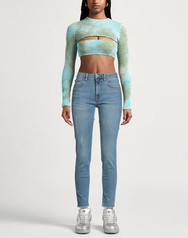 Woman Jeans Blue Size 26 Cotton, Elastane