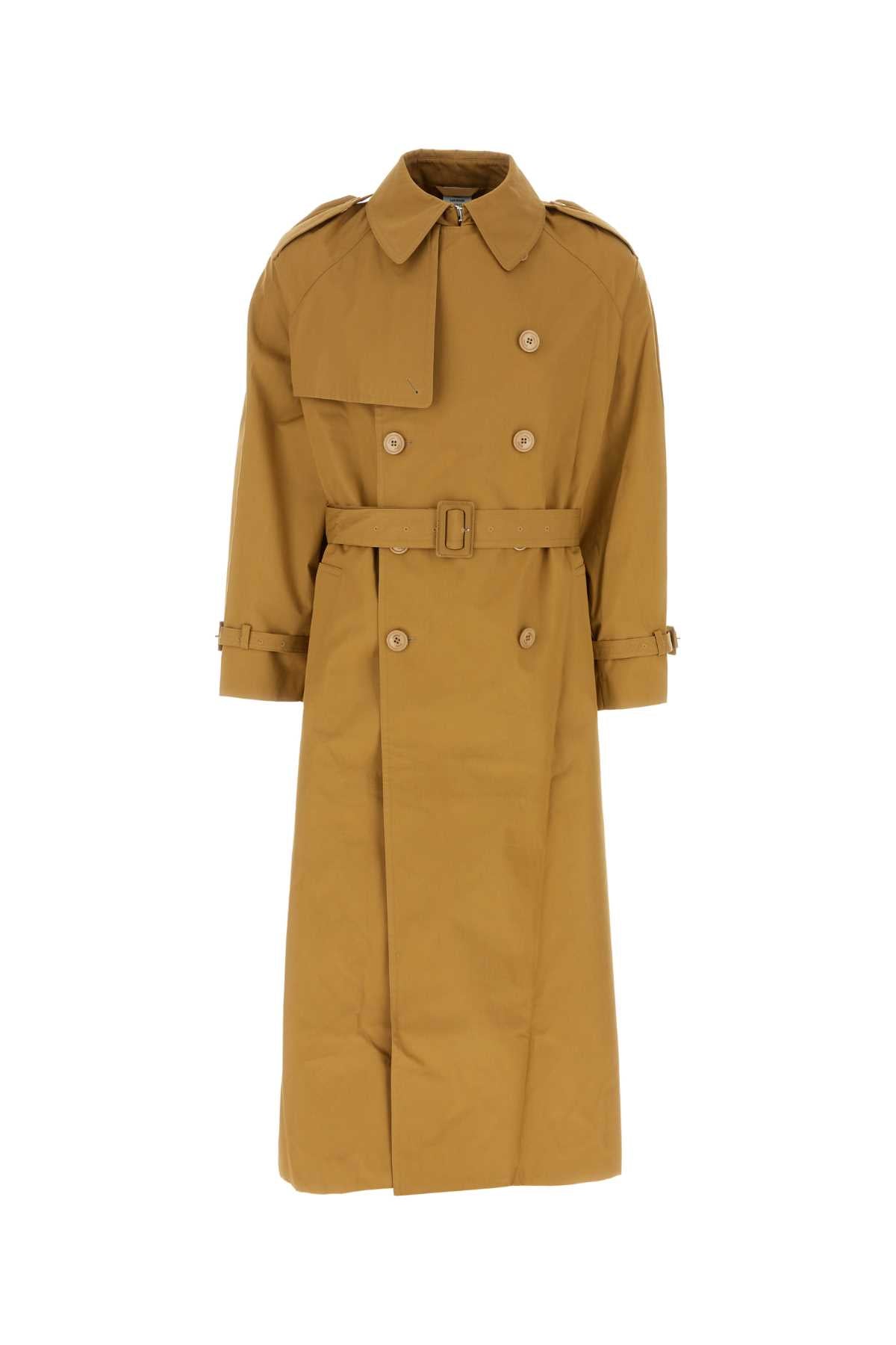 Oversized Cotton Trench Coat — Beige
