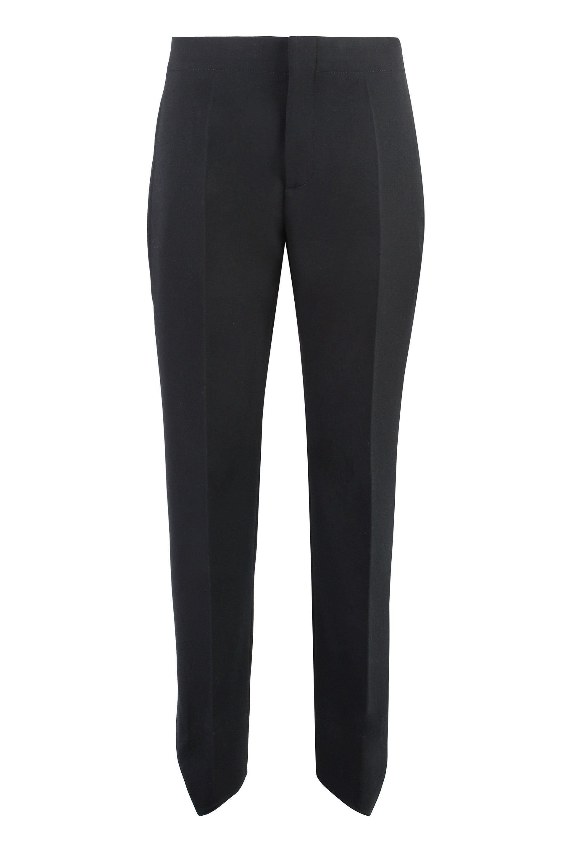 Curved Shape Wool Pants