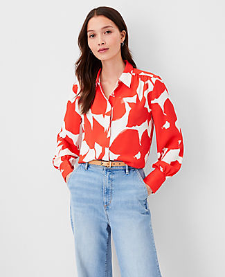 Ann Taylor Floral Button Down Shirt