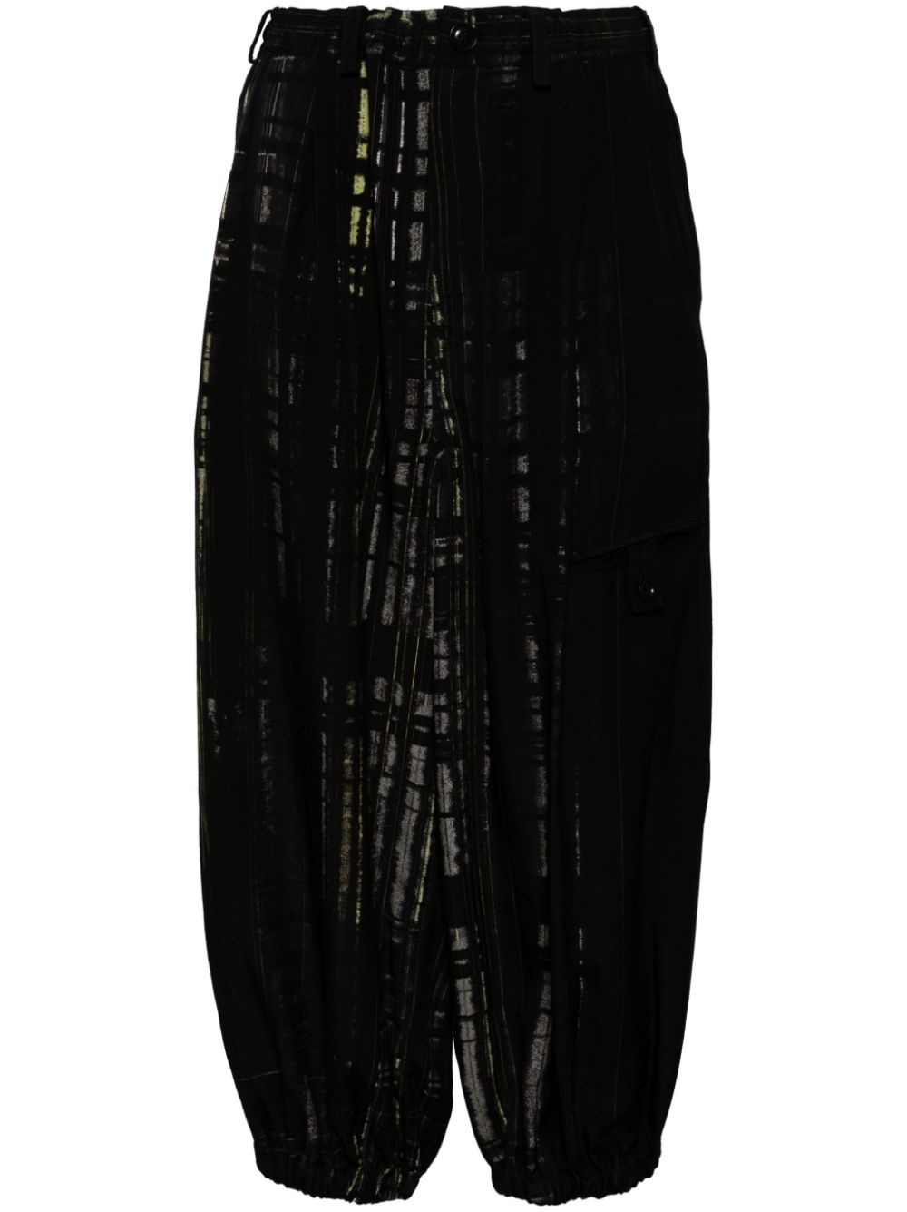 Checked tapered trousers - Black