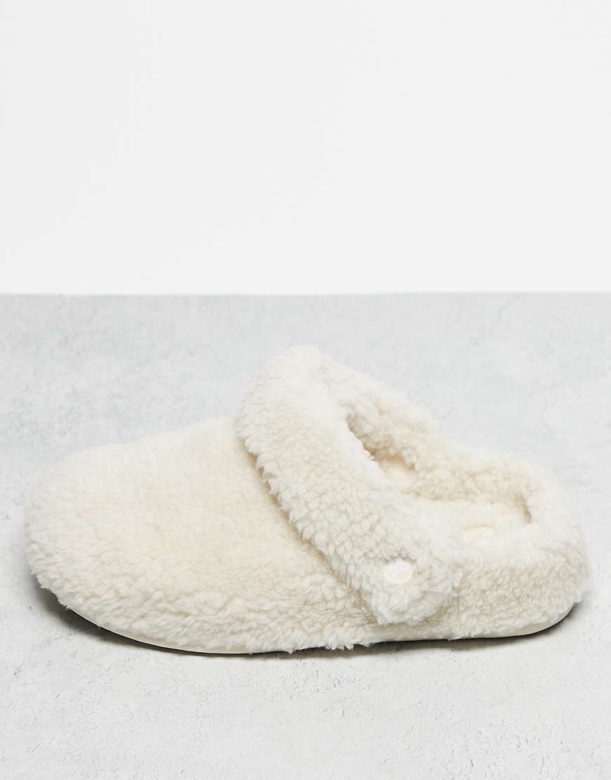 Unisex Classic Cozzzy fleece slipper in cream-Neutral