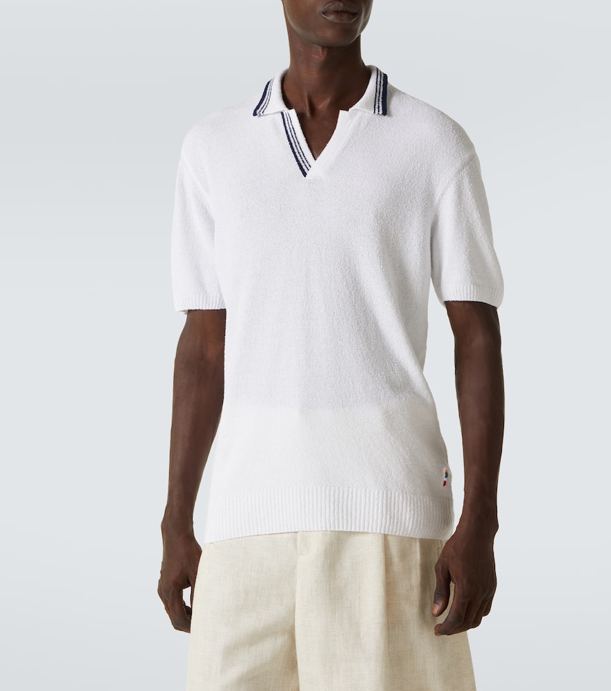 Horton cotton-blend bouclé polo shirt