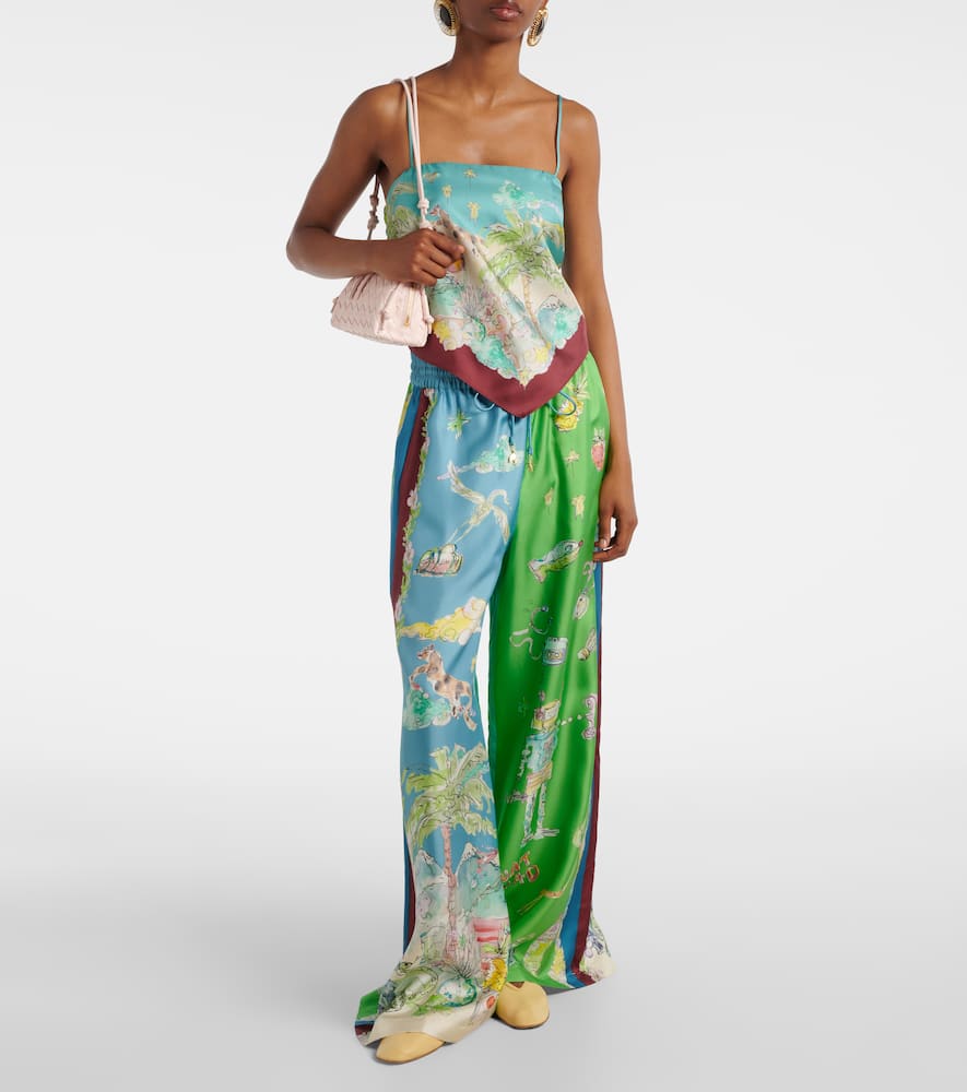 Alémais Daria printed silk wide-leg pants