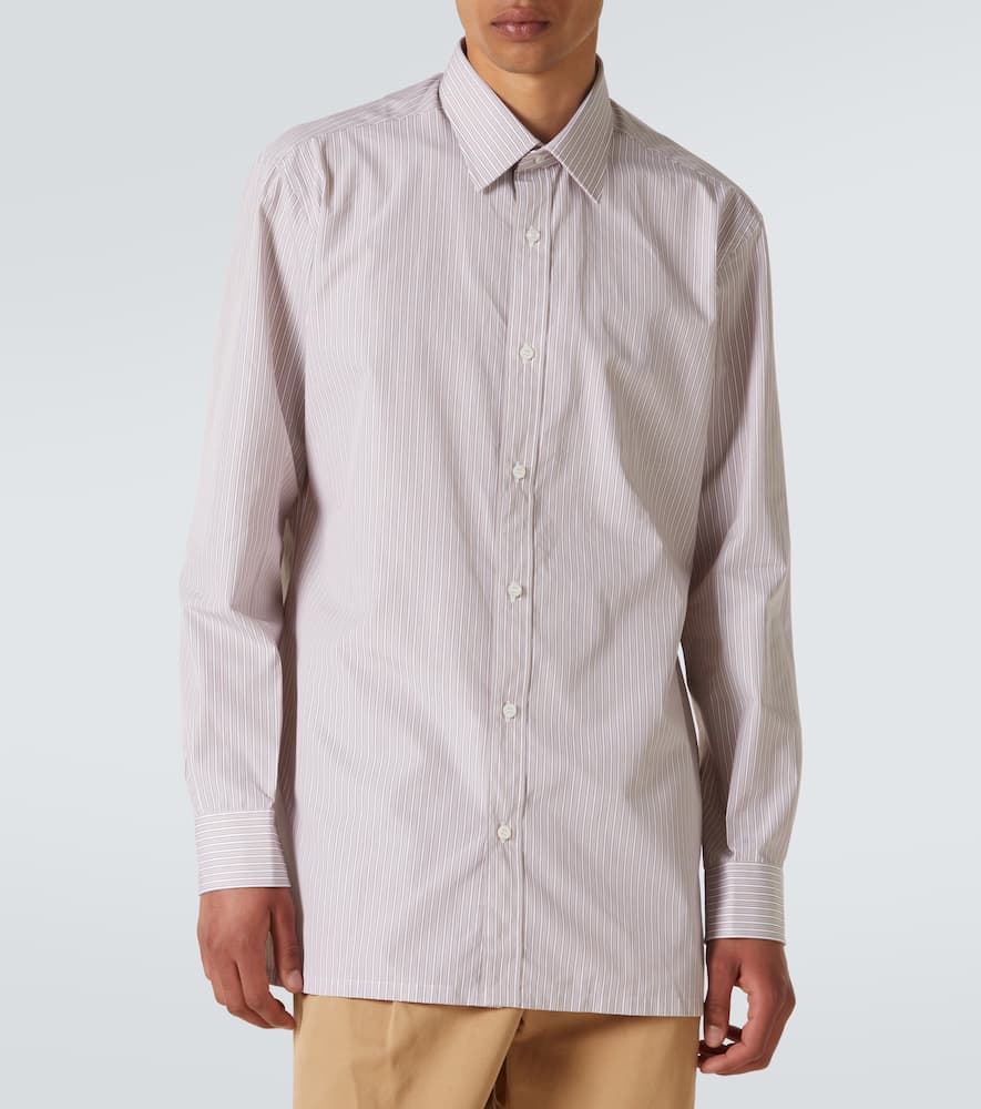 Striped cotton poplin shirt