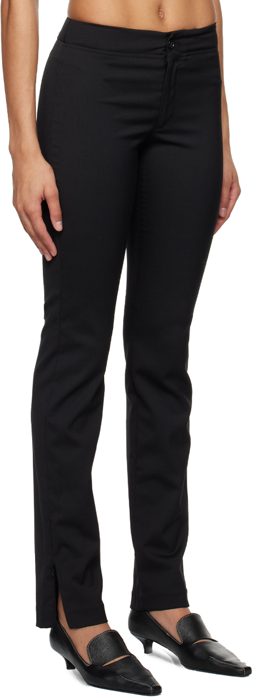 Black slim zip-up slacks