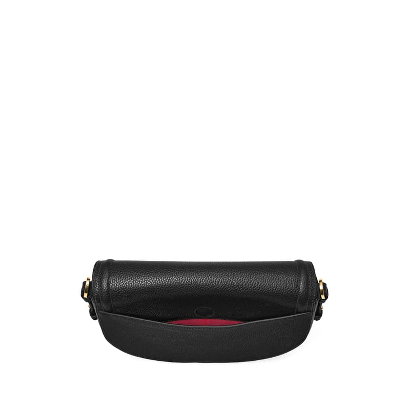 Stella Satchel Crossbody Bag in Black Pebble
