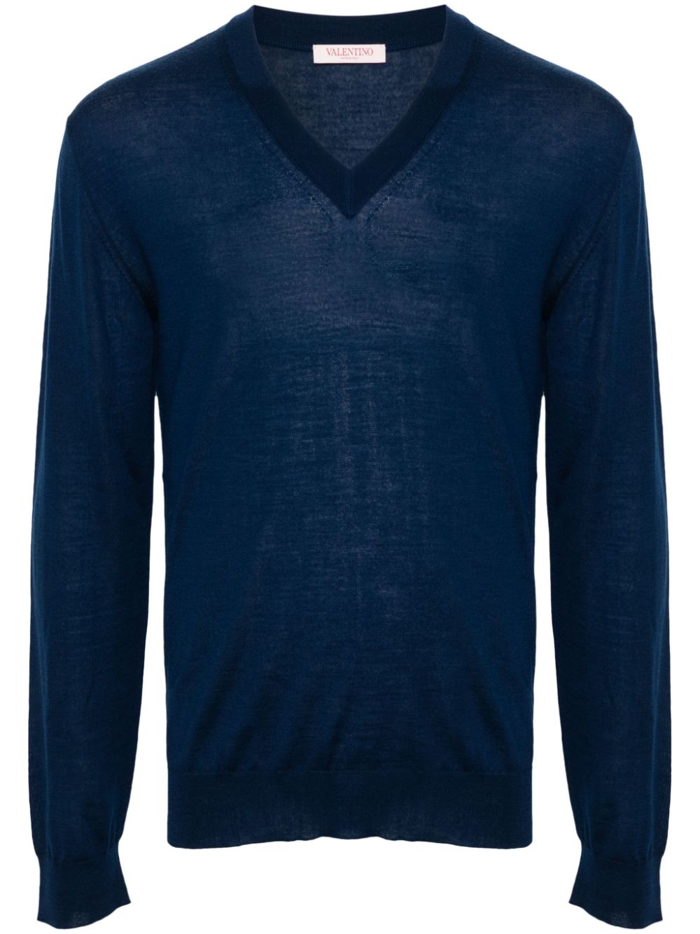 V-neck virgin-wool jumper - Blue