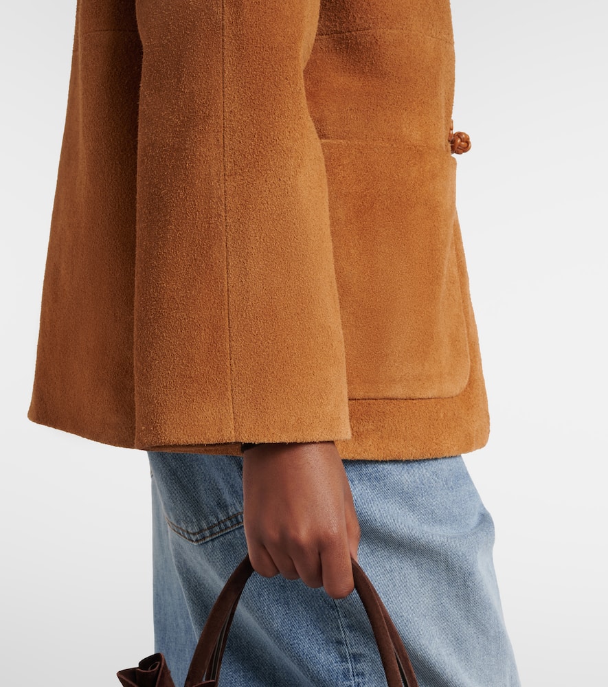 Róhe Leather-trimmed suede jacket