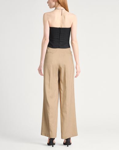 Woman Pants Sand Size 8 Viscose, Polyester, Elastane