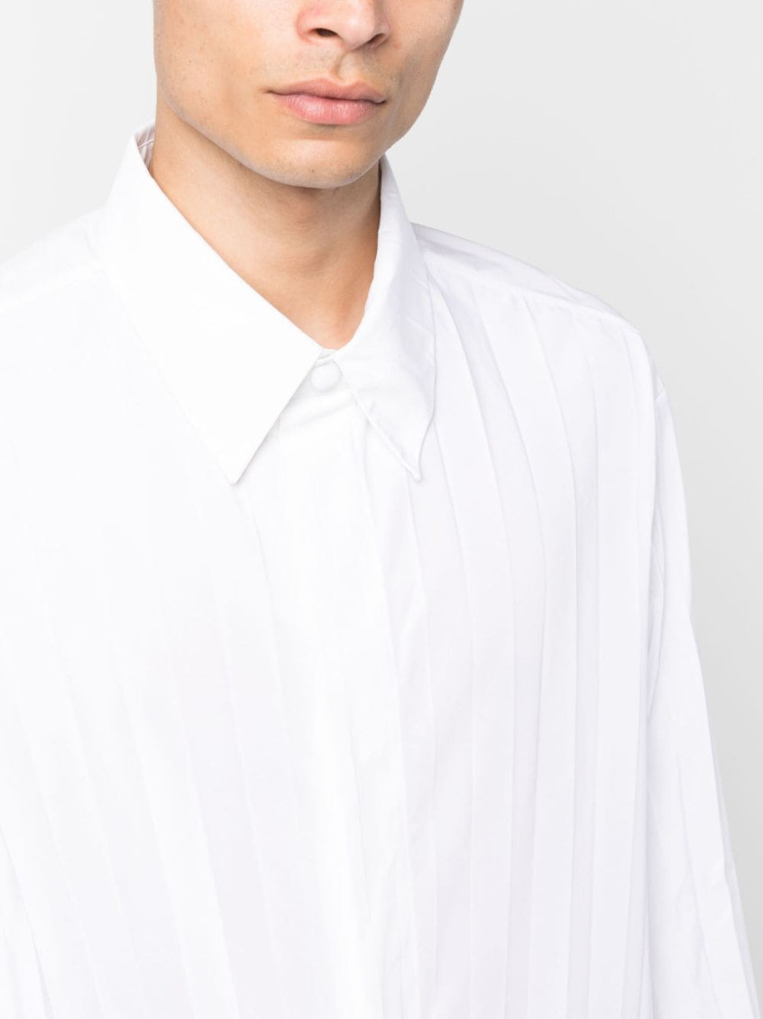 Pleated Cotton-blend Shirt