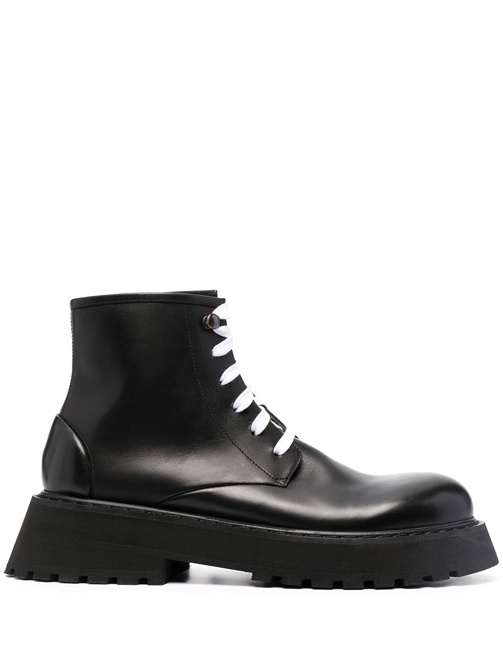 Lace-up leather boots - Black