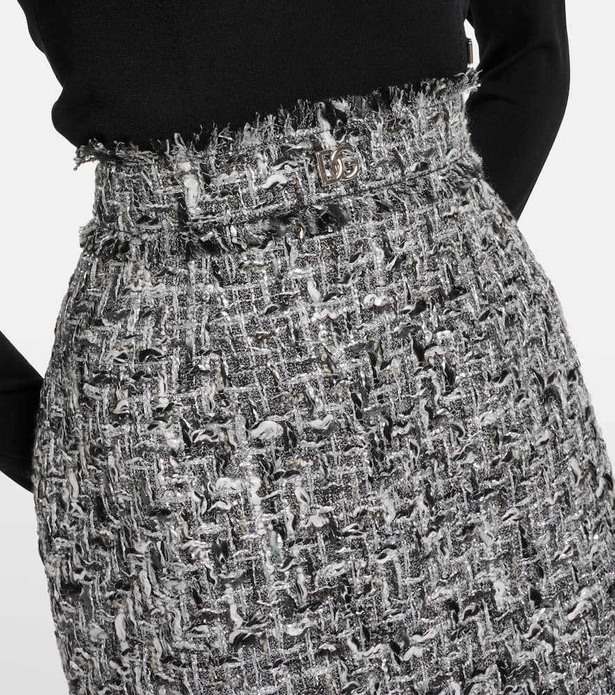 Lamé midi skirt