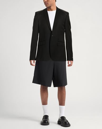 Man Blazer Black Size 42 Virgin Wool, Lambskin