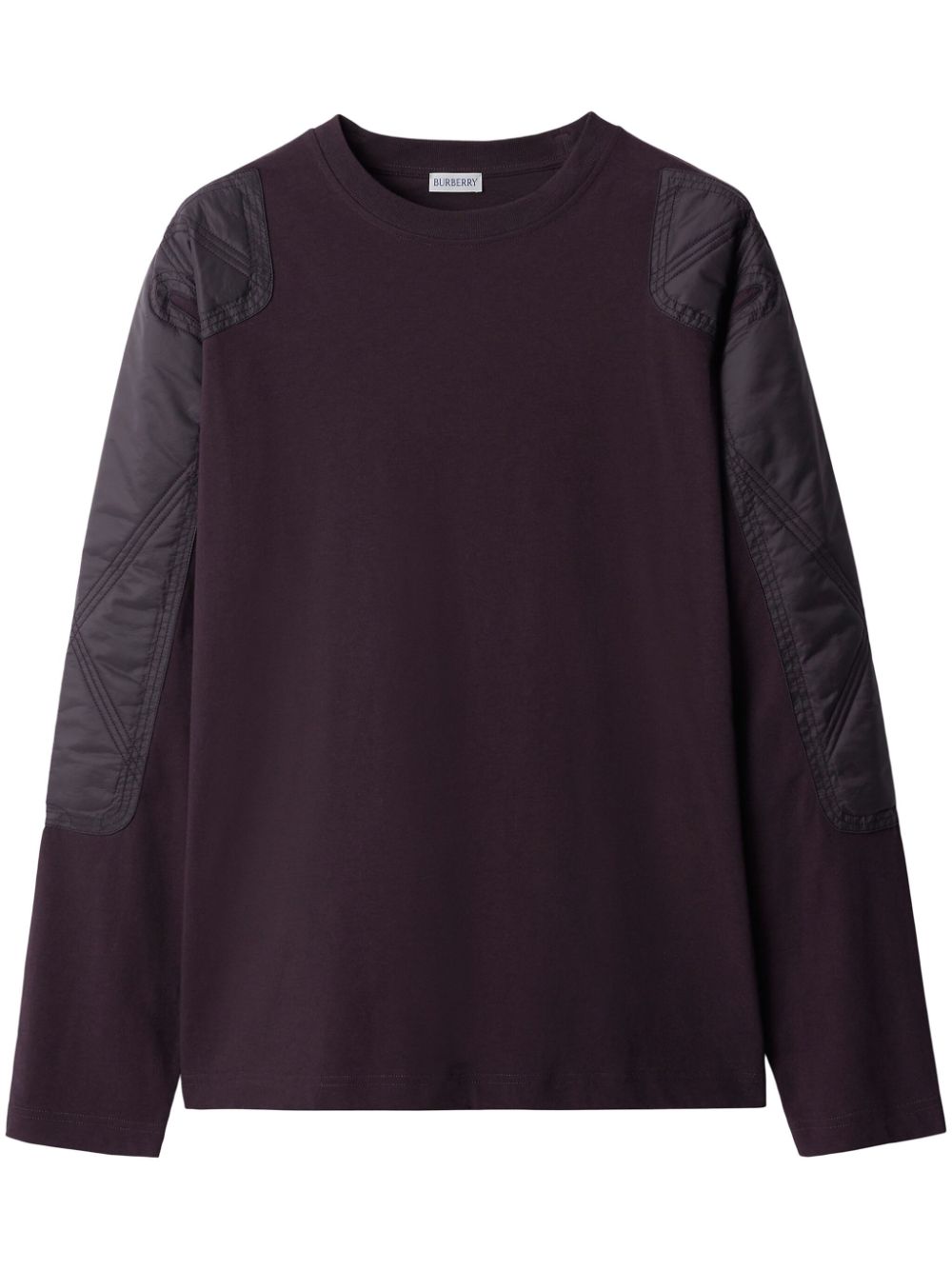Panelled crew-neck cotton sweatshirt - Purple