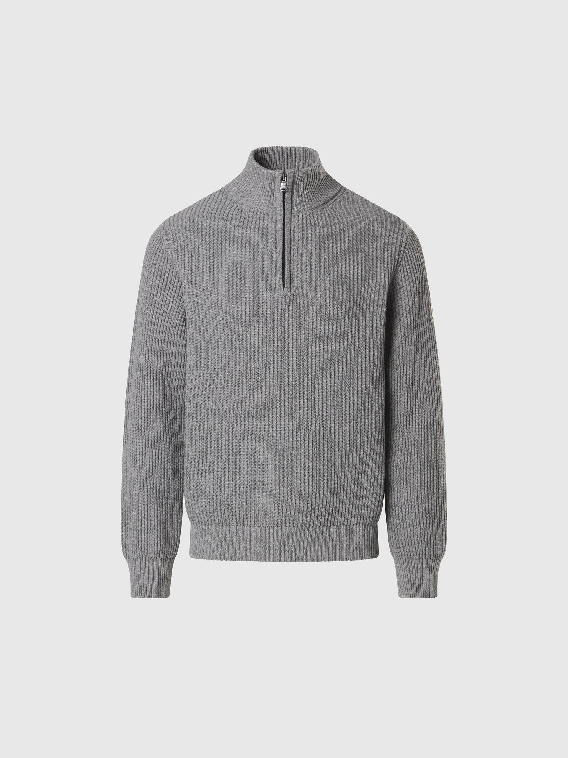 Pullover mit Patentmuster und kurzem Reißverschluss