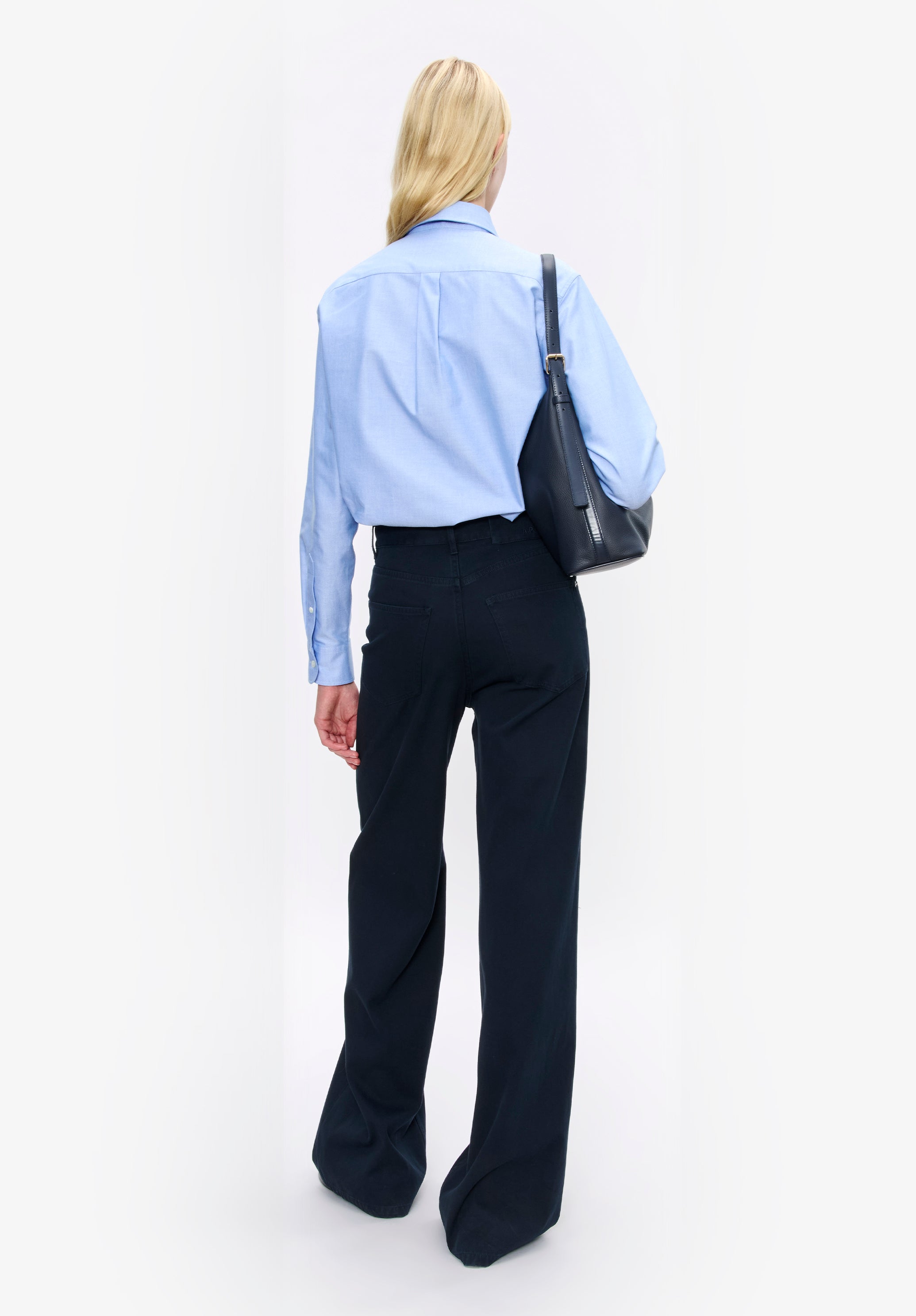 A. P.C. Women's Kayla Button Down shirt Size: 34 in Blue