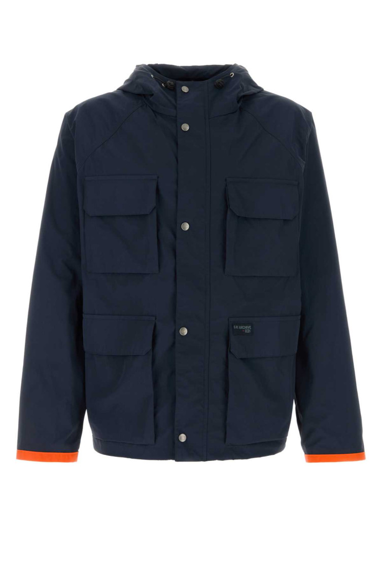 Navy Blue Nylon Windbreaker