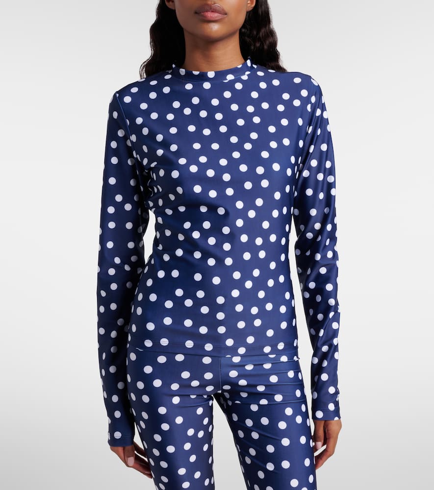 Polka-dot jersey top