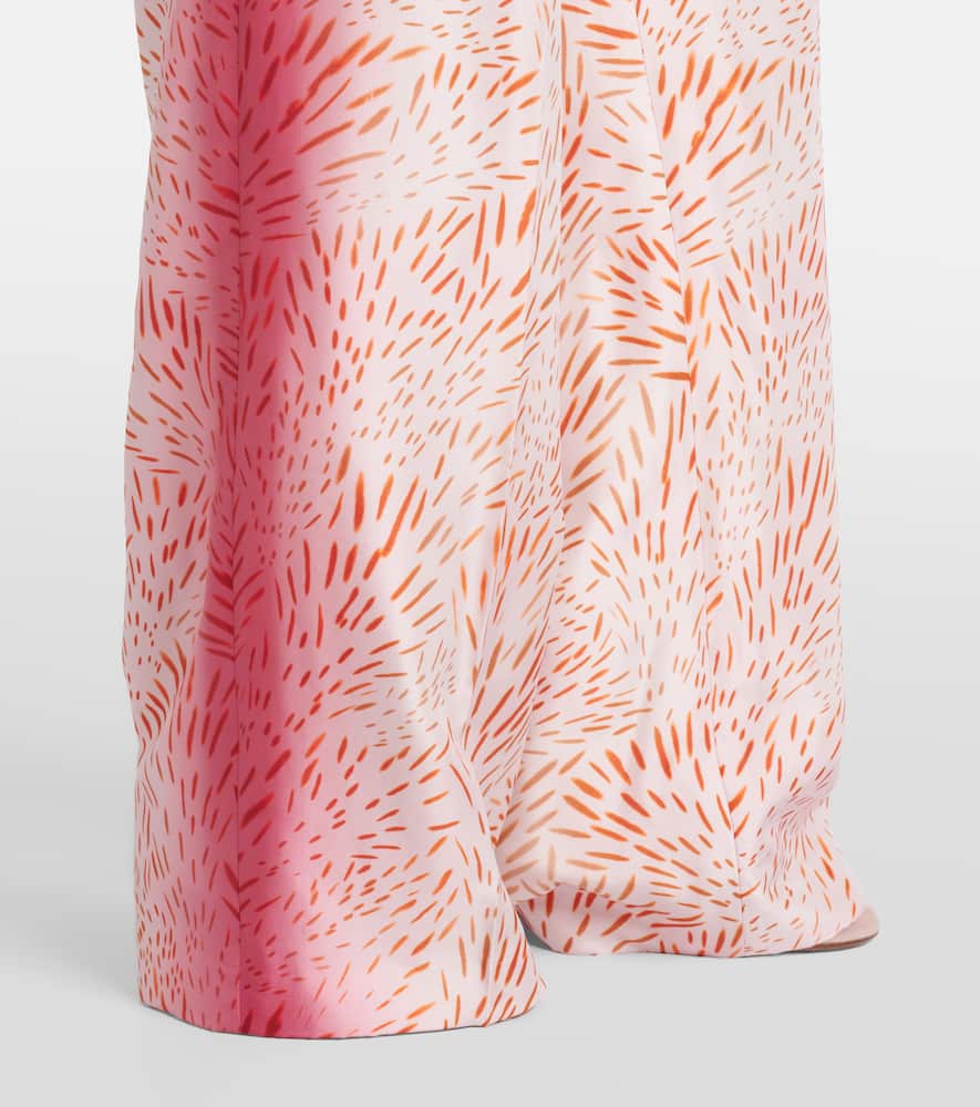 Printed silk wide-leg pants