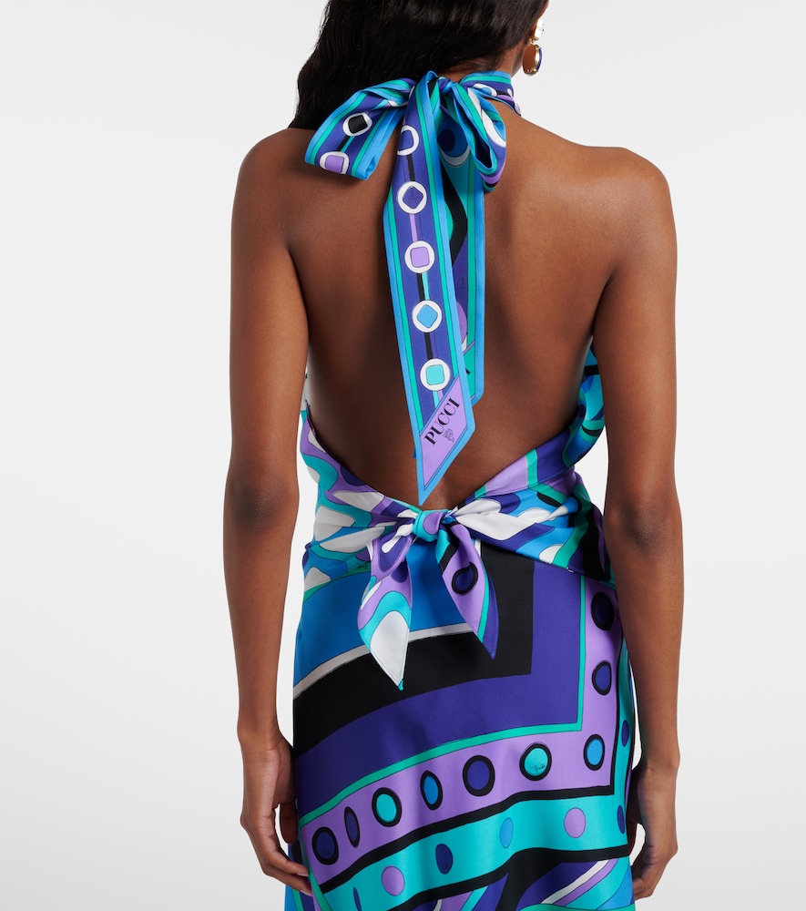 Vivara silk twill halterneck top