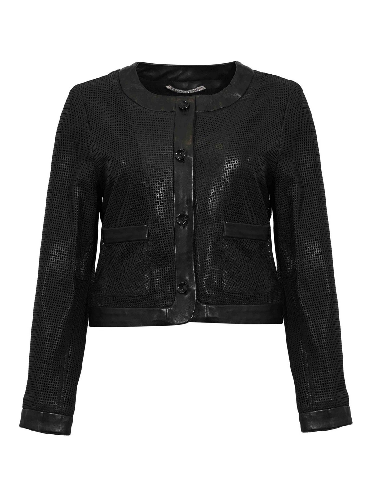 Whitney Perfo Jacket In Perforated Leather
