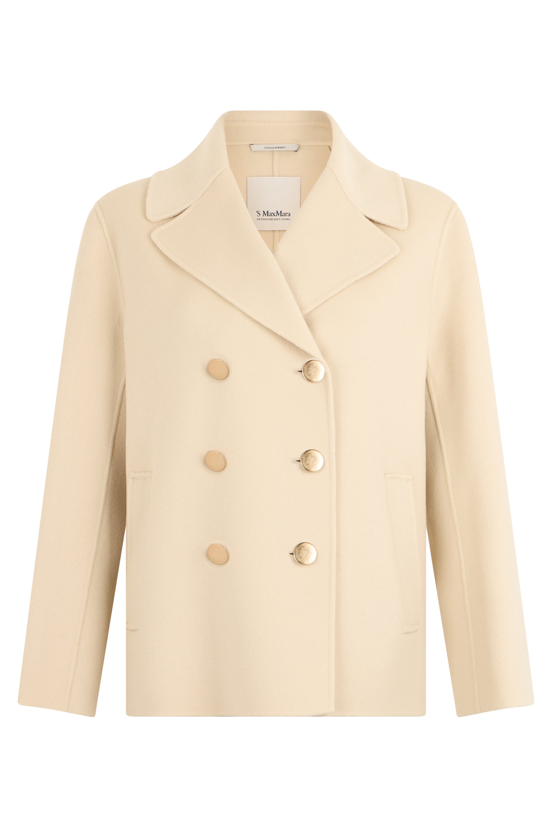 Double-Breasted Wool Jacket with Four-Button Front