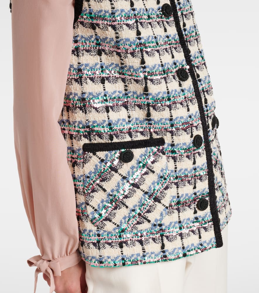 Mossi sequined cotton-blend tweed vest