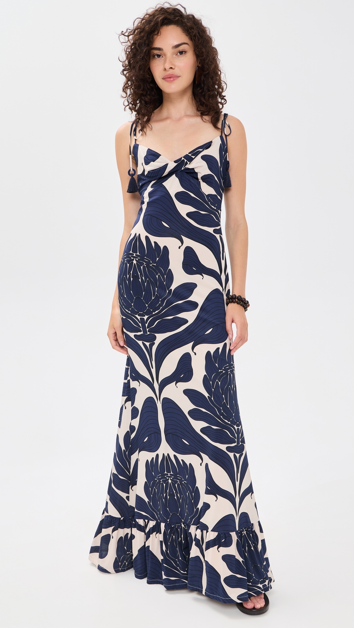 Una Esencia Maxi Dress Navy Floral Mosaique