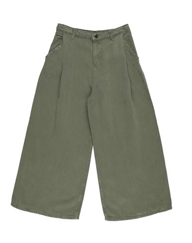 Kid Girl Pants Military green Size 10 Lyocell, Linen