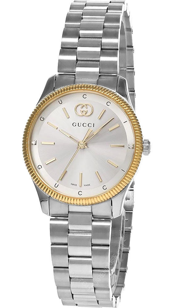 GUCCI G-Timeless 29MM SS Silver Dial Two-Tone Women's Watch YA1265063