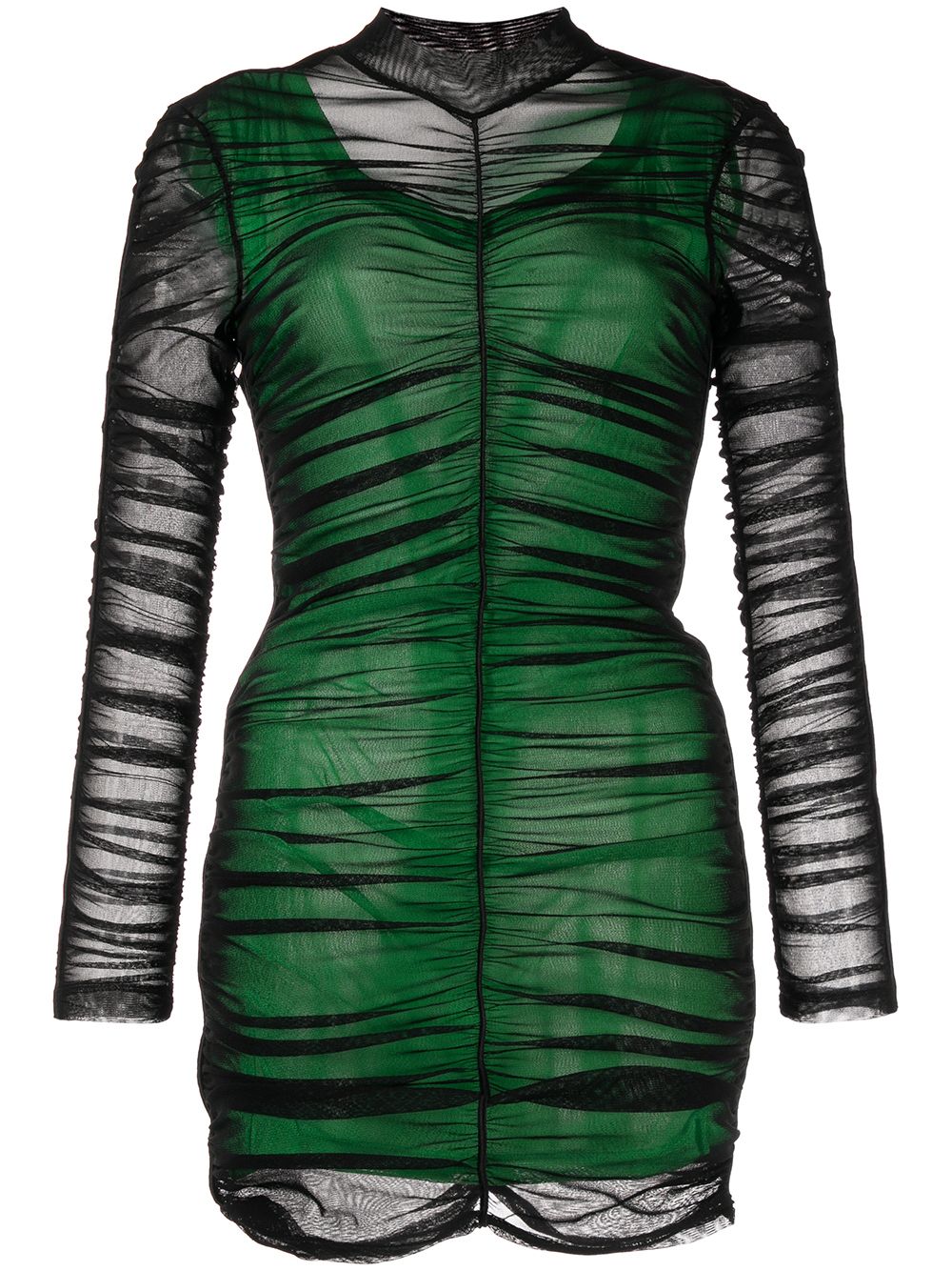 Double layer ruched dress - Black